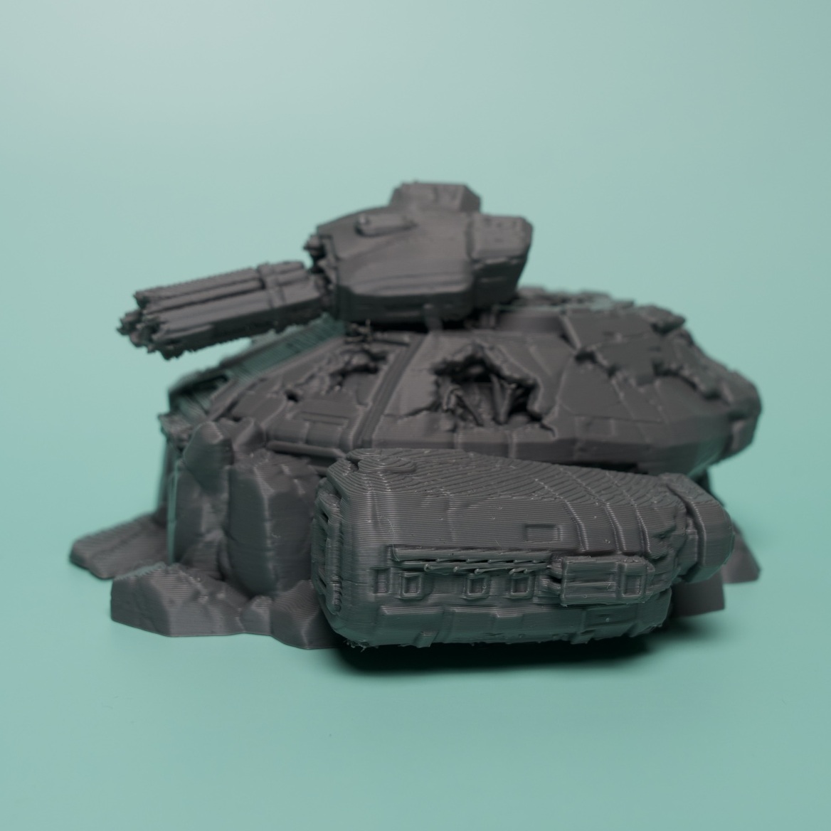 Actual unpainted Destroyed Hover Tank terrain