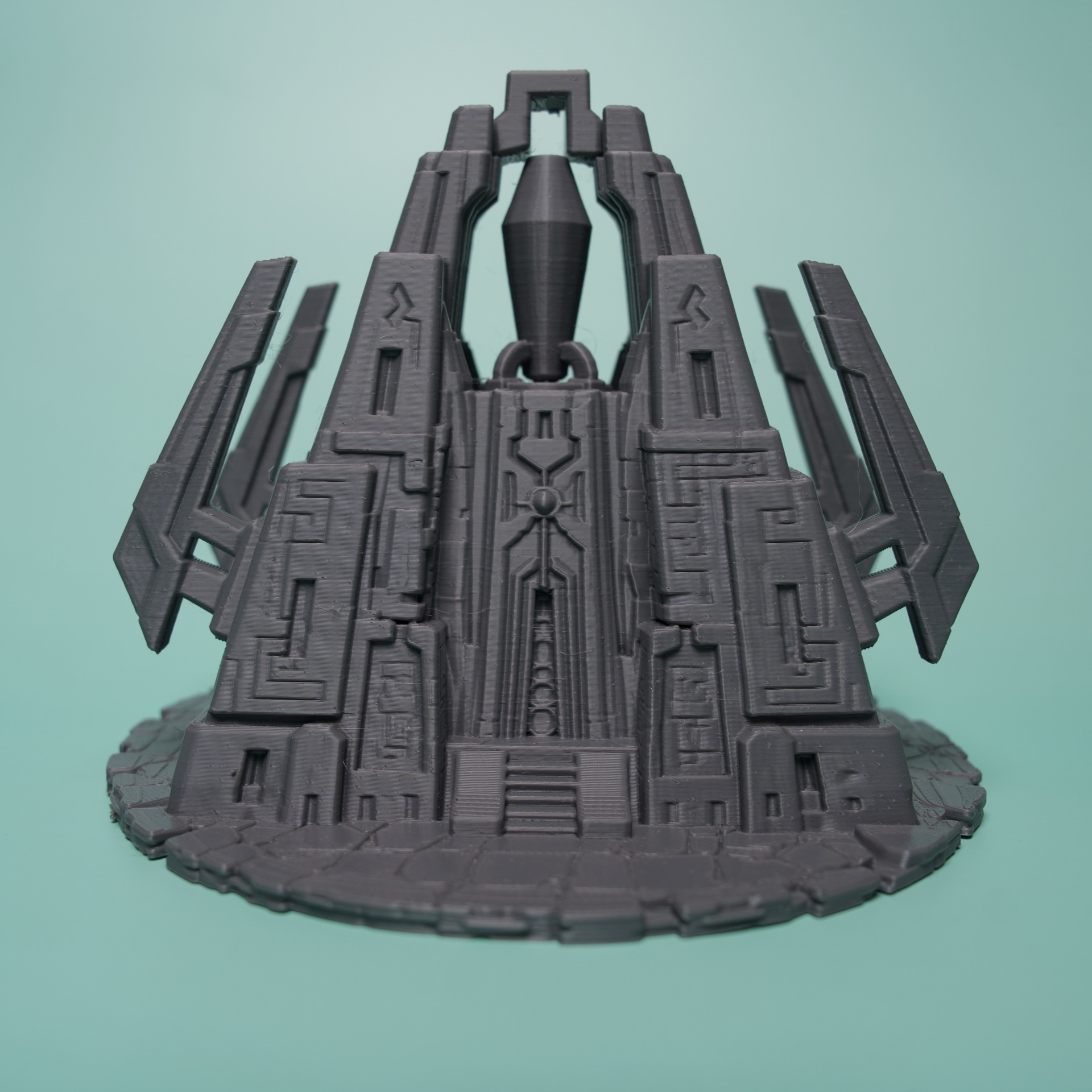 Actual unpainted PLA sci-fi monument terrain model