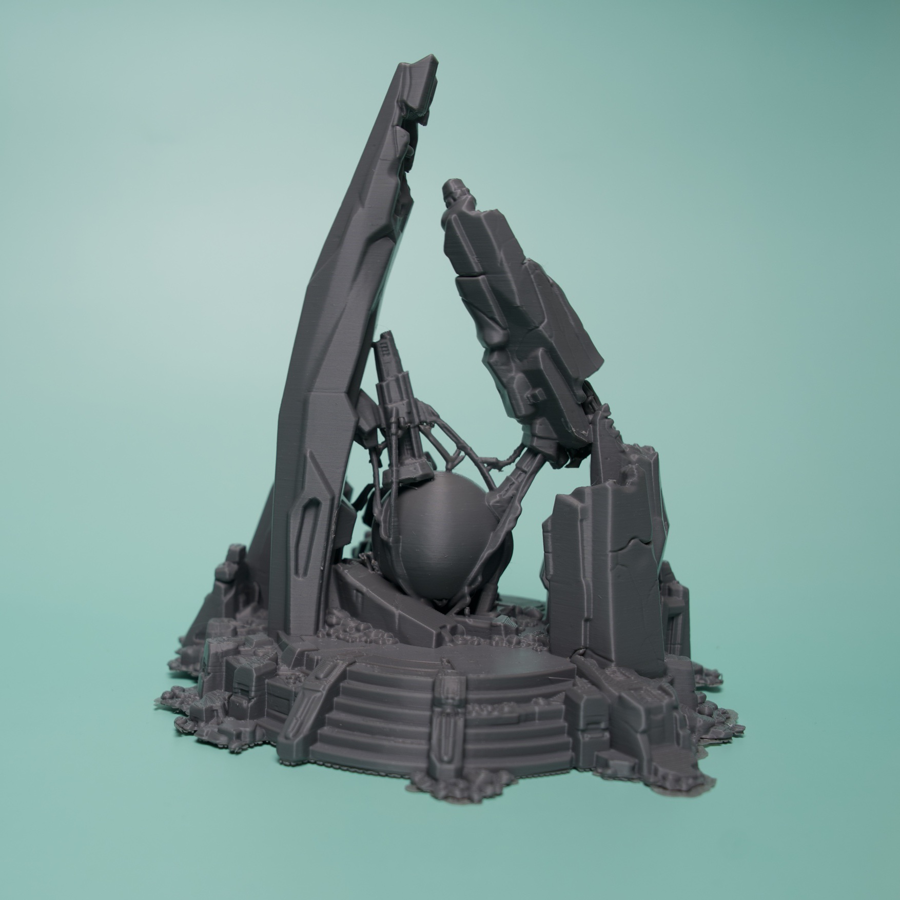Actual unpainted Ruined Orb Spire terrain